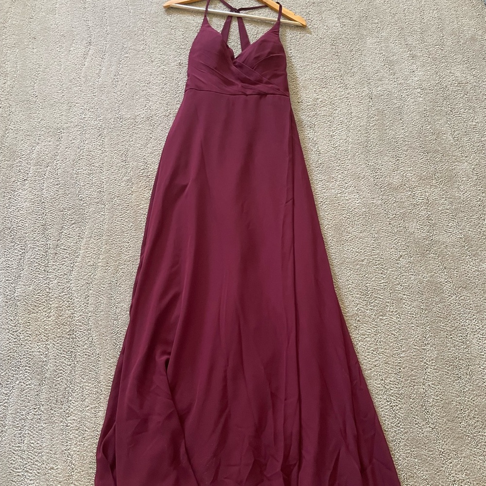 Cabernet colored wedding guest/ bridesmaid dress